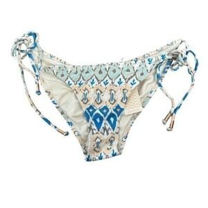 Eberjey Kate Low‎ Rise Swimsuit Bottom Bikini Briefs Bleached Blues Size Large